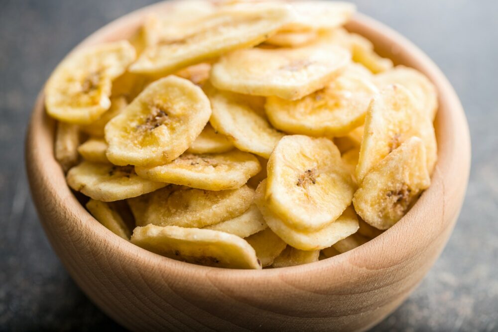 Dried banana chips.