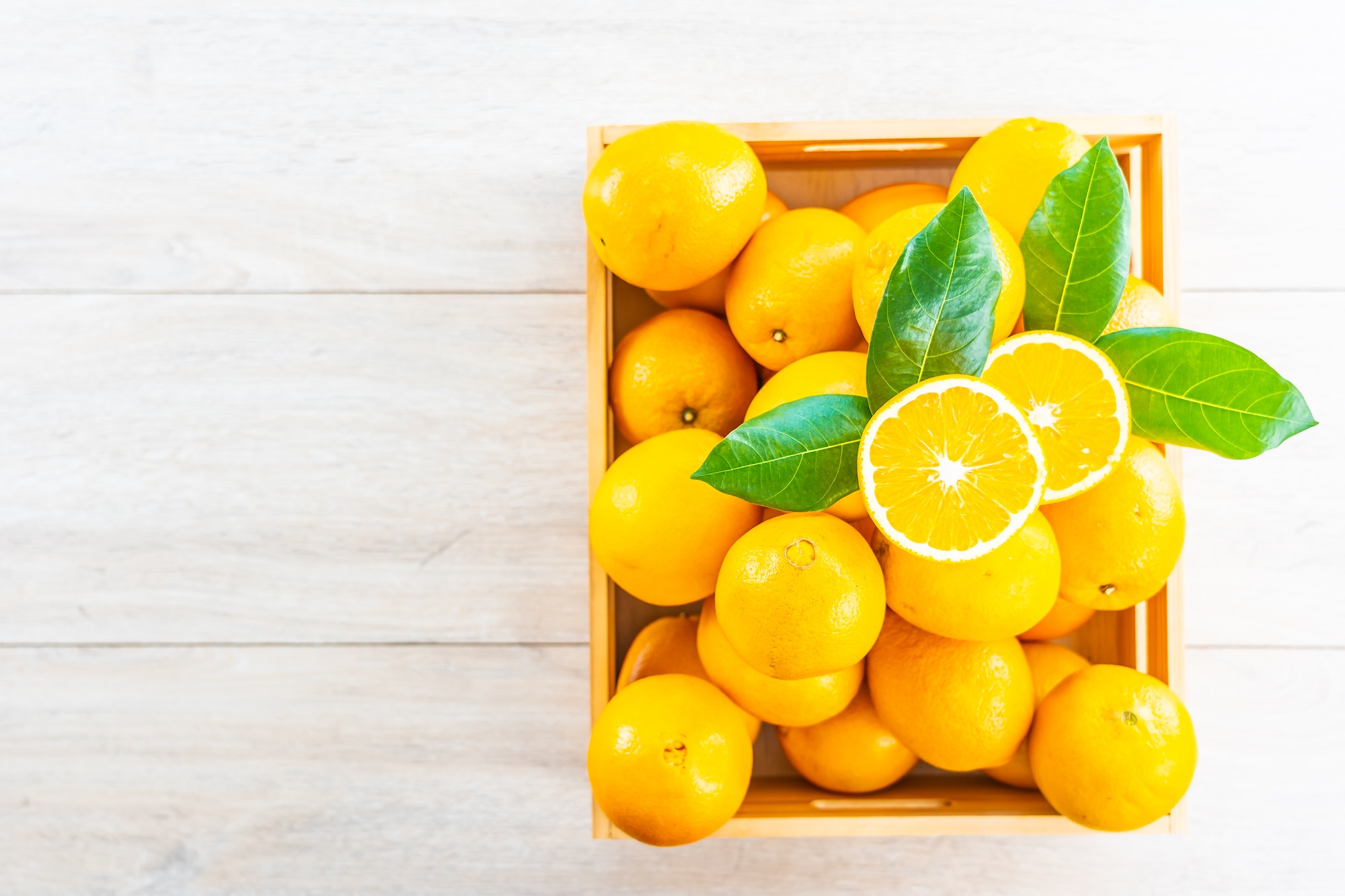 Fresh oranges fruit on table